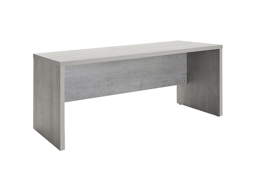 Bureau 180 cm décor béton texturé avec voile de courtoisie - GRANIT