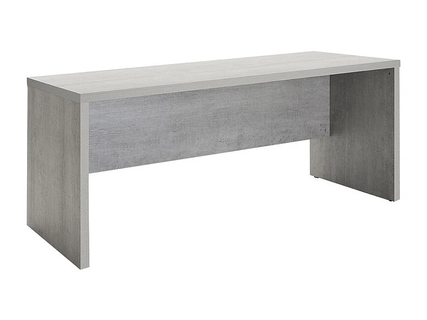 Bureau 180 cm décor béton texturé avec voile de courtoisie - GRANIT