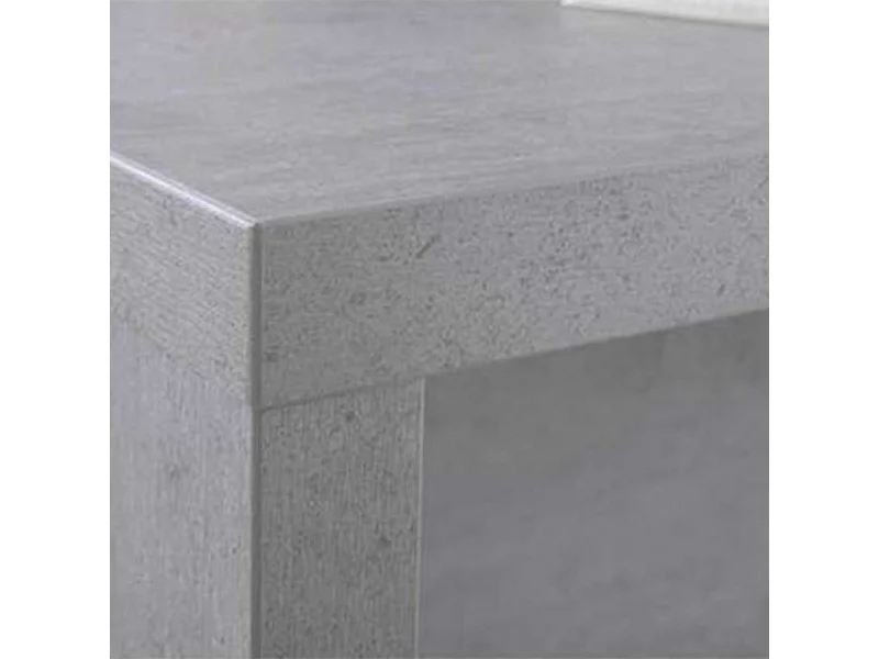 Bureau 180 cm décor béton texturé avec voile de courtoisie - GRANIT