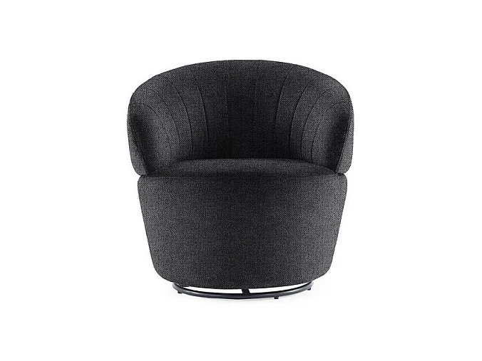 Fauteuil rond pivotant 360° tissu gris anthracite moderne - COROLLA