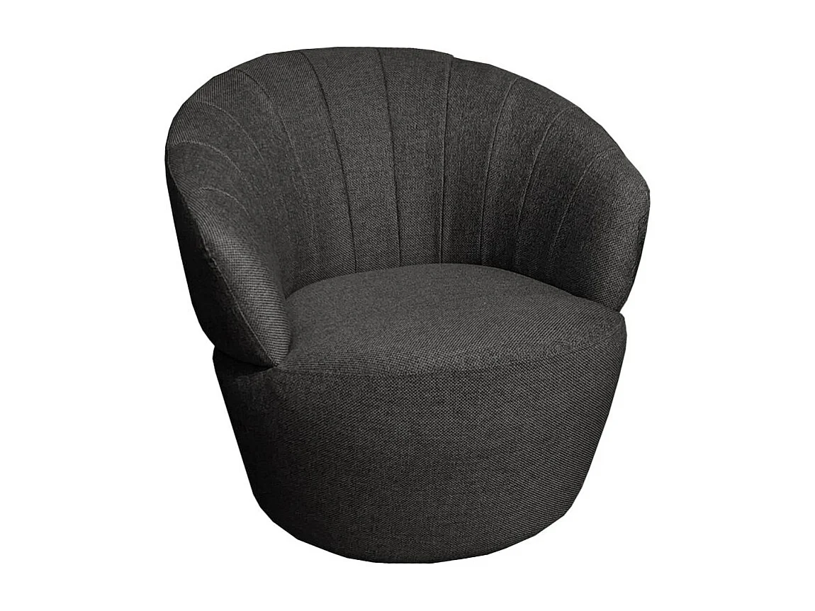 Fauteuil rond pivotant 360° tissu gris anthracite moderne - COROLLA