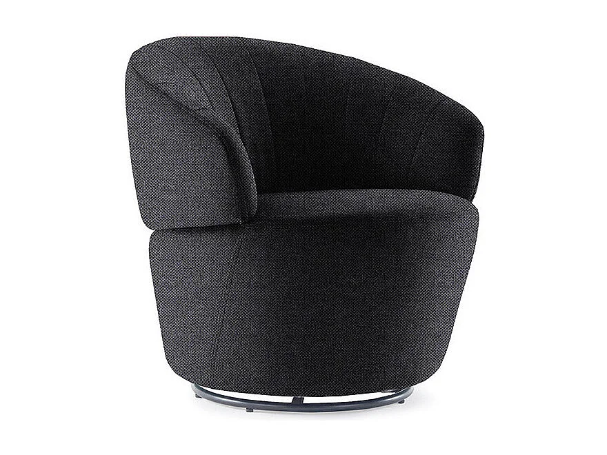 Fauteuil rond pivotant 360° tissu gris anthracite moderne - COROLLA