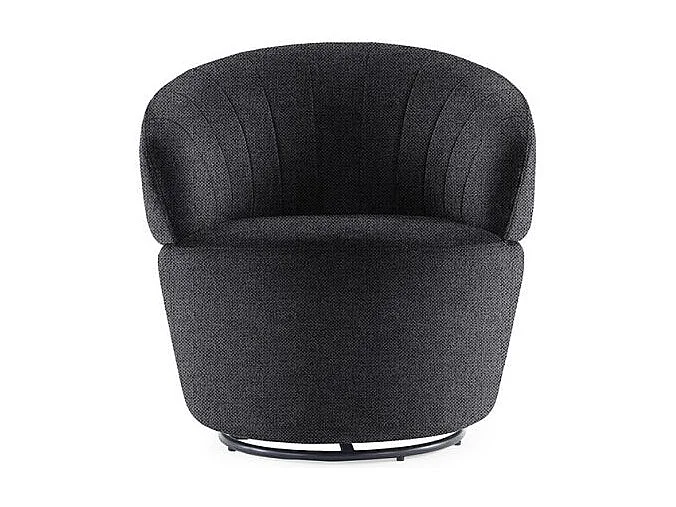 Fauteuil rond pivotant 360° tissu gris anthracite moderne - COROLLA