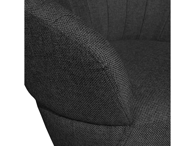 Fauteuil rond pivotant 360° tissu gris anthracite moderne - COROLLA