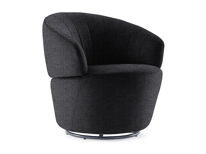 Fauteuil rond pivotant 360° tissu gris anthracite moderne - COROLLA