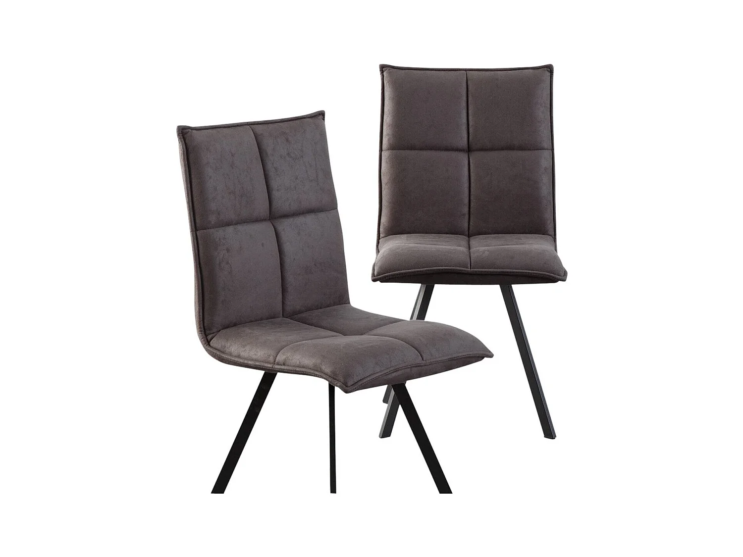 Chaise en polyester noir Nino (lot de 2)