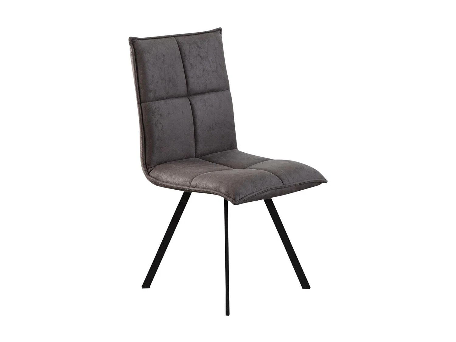 Juego de 2 sillas contemporáneas de poliéster negro Nino con base de compás de metal negro