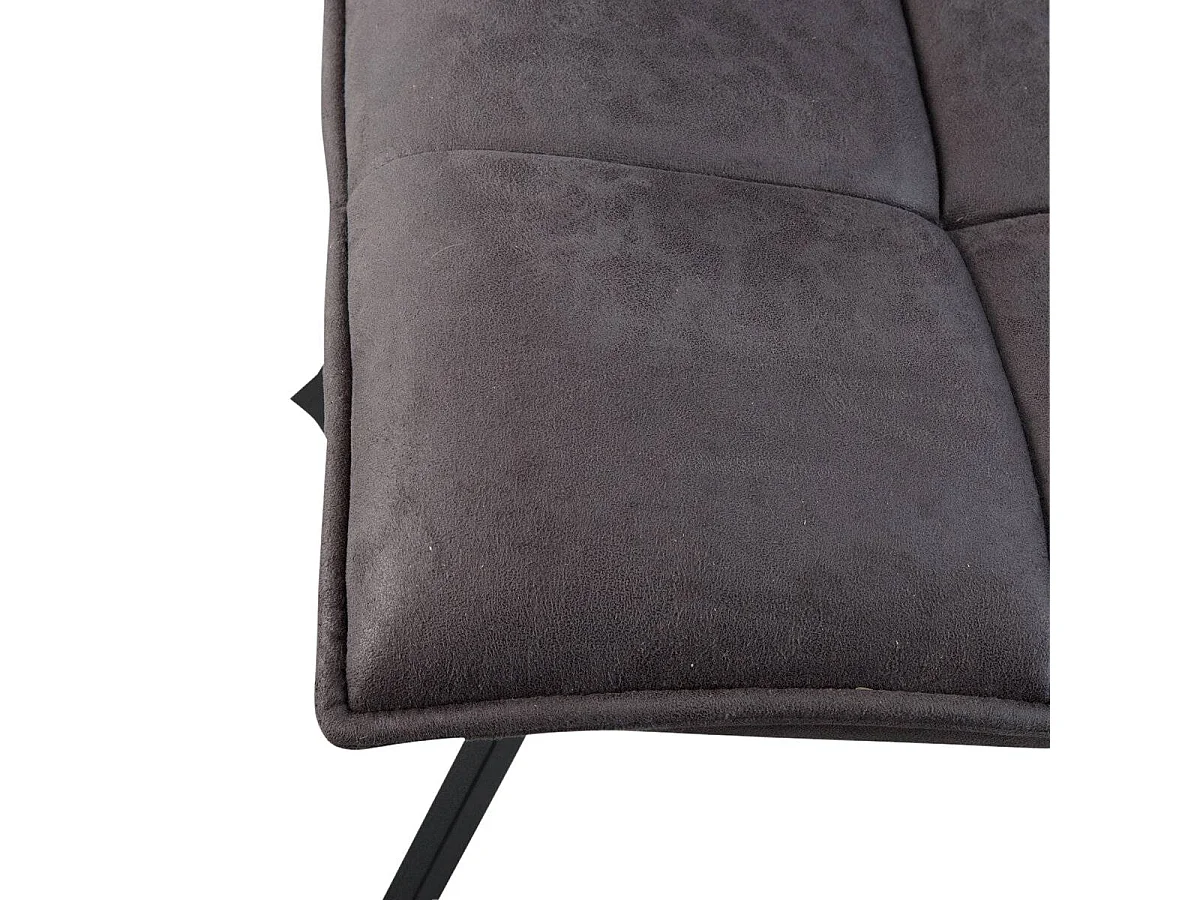 Juego de 2 sillas contemporáneas de poliéster negro Nino con base de compás de metal negro