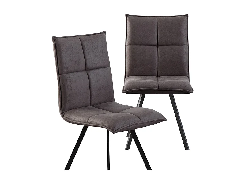 Chaise en polyester noir Nino (lot de 2)