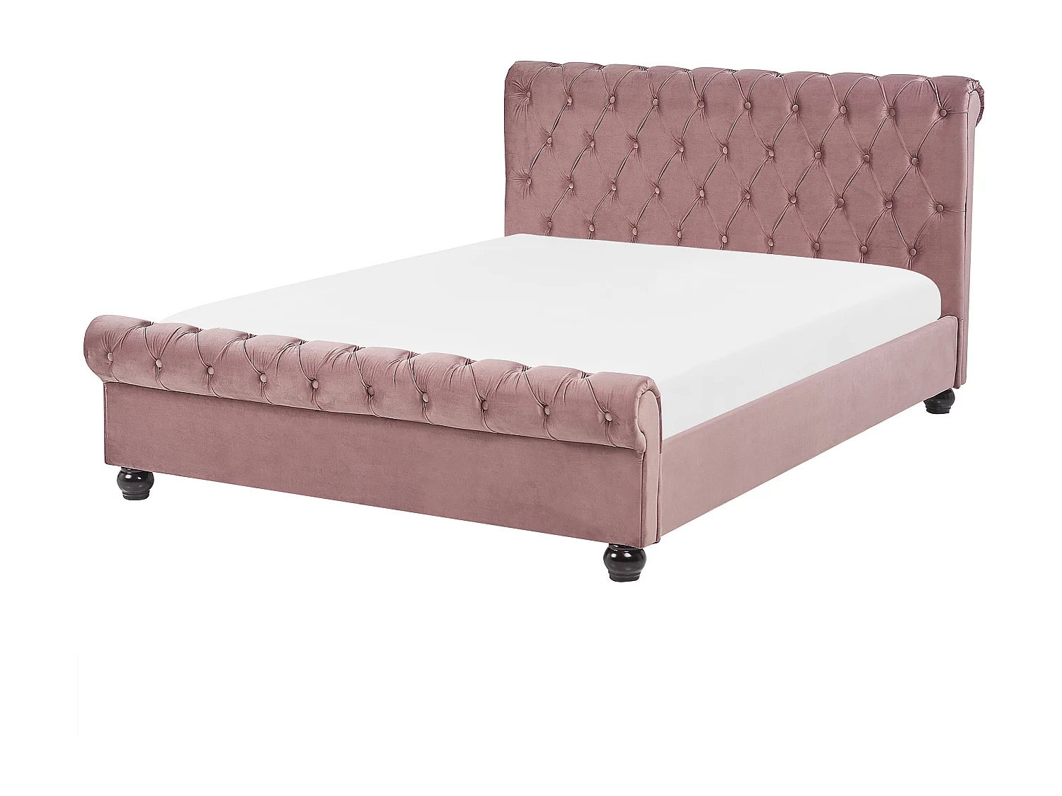 Letto Velluto AVALLON 140 x 200 cm Rosa