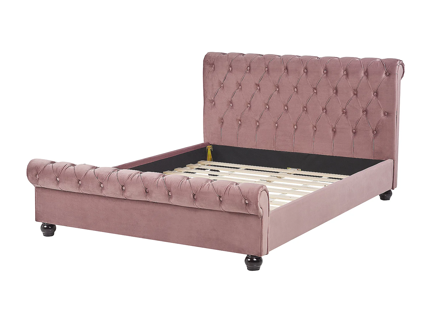 Letto Velluto AVALLON 140 x 200 cm Rosa