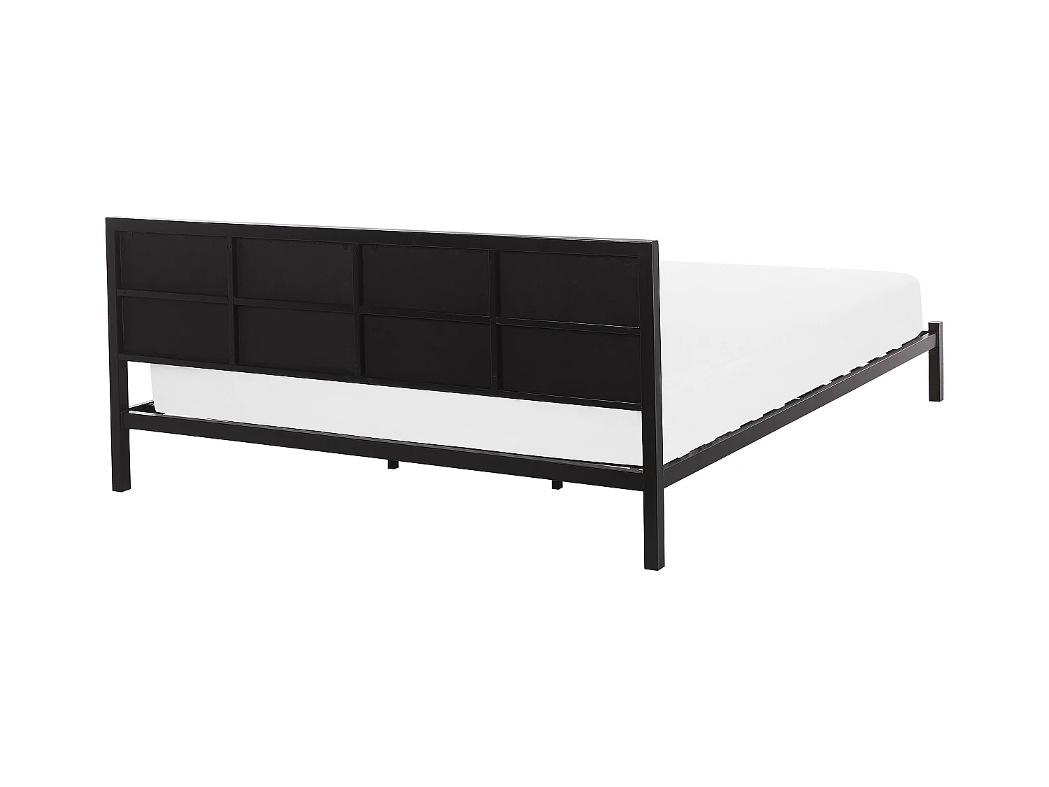 Trendy schwarzes Metallbett graues Kopfteil Lattenrost 180x200 cm Clamart