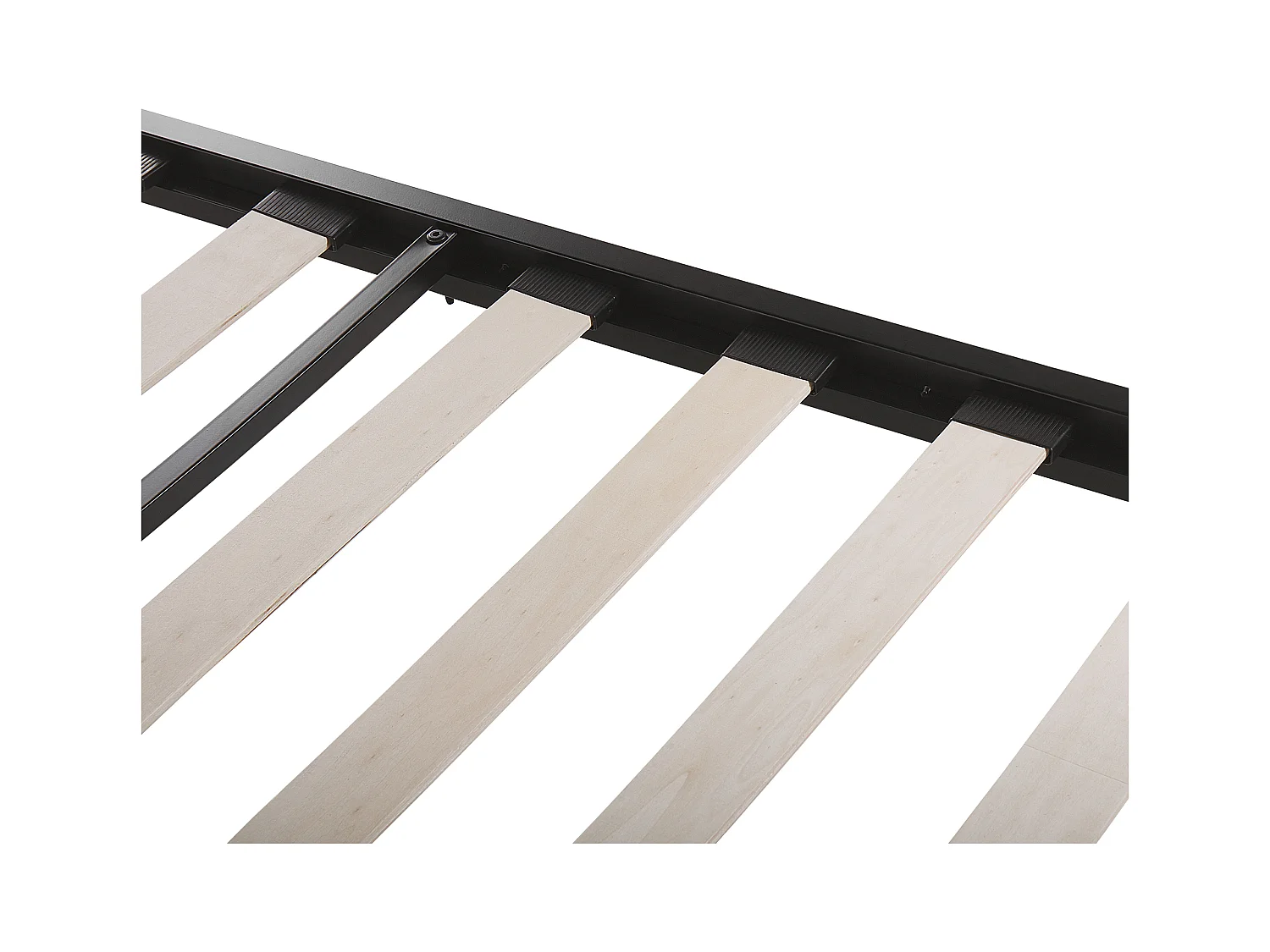 Trendy schwarzes Metallbett graues Kopfteil Lattenrost 180x200 cm Clamart