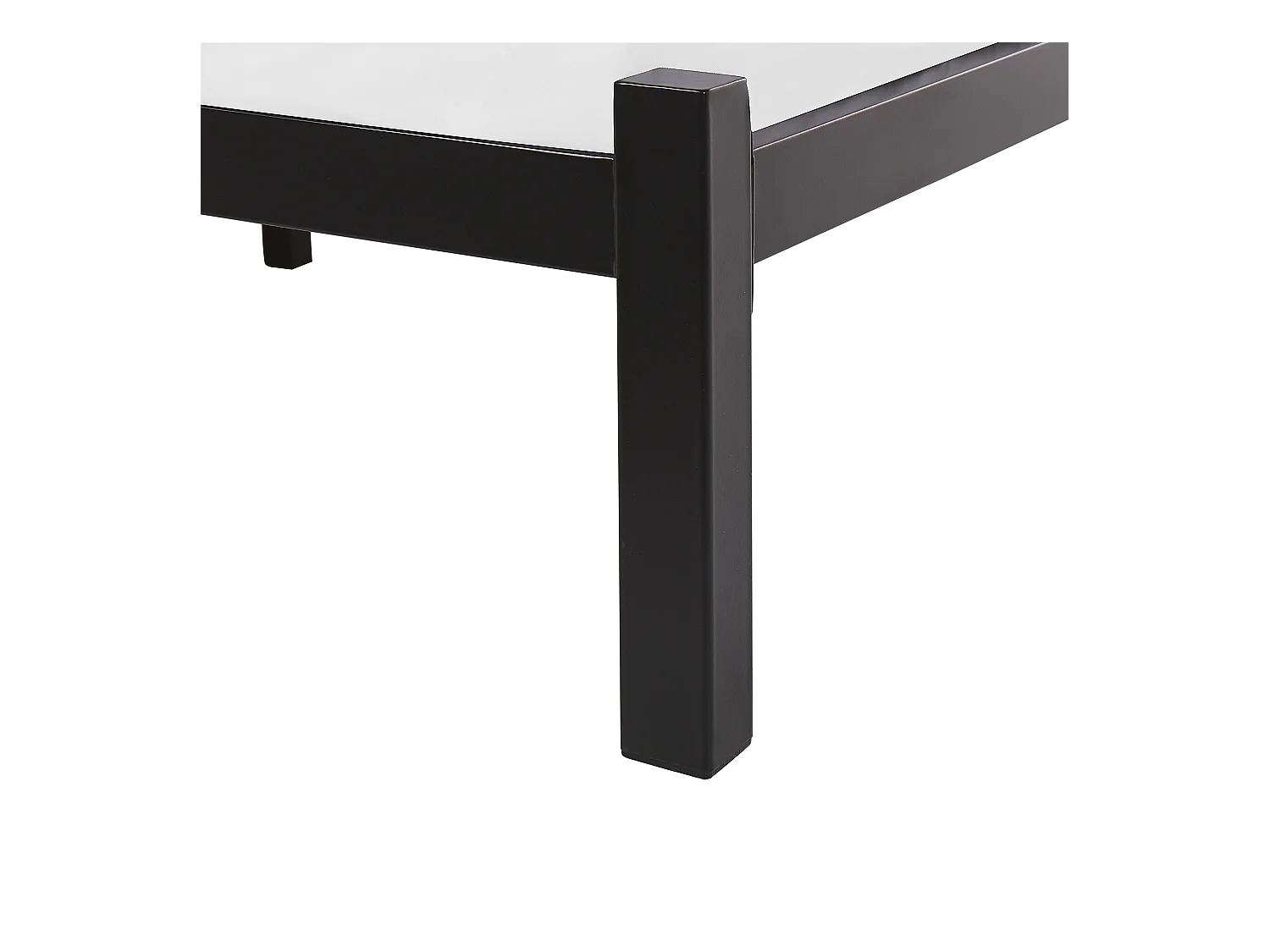 Trendy schwarzes Metallbett graues Kopfteil Lattenrost 180x200 cm Clamart