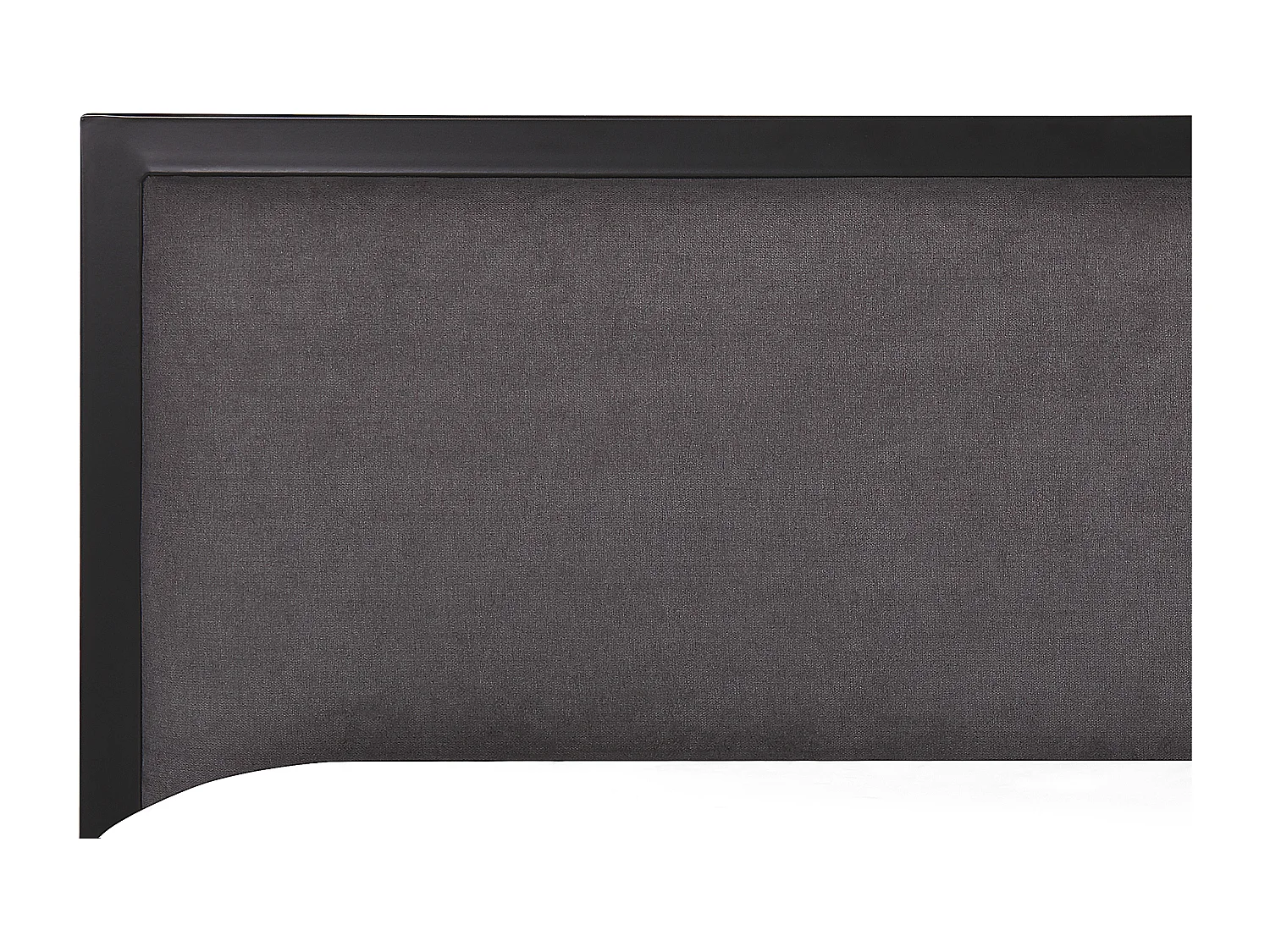 Trendy schwarzes Metallbett graues Kopfteil Lattenrost 180x200 cm Clamart