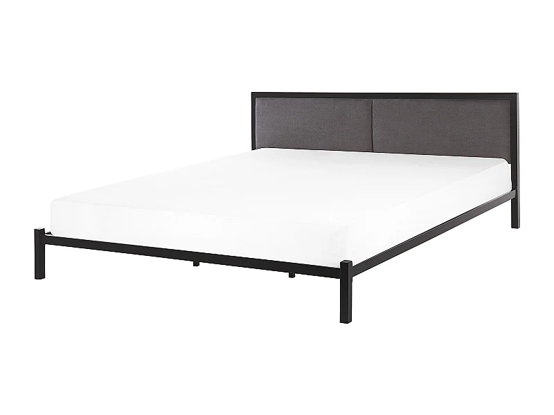 Lit avec sommier Métal CLAMART 180 x 200 cm Gris