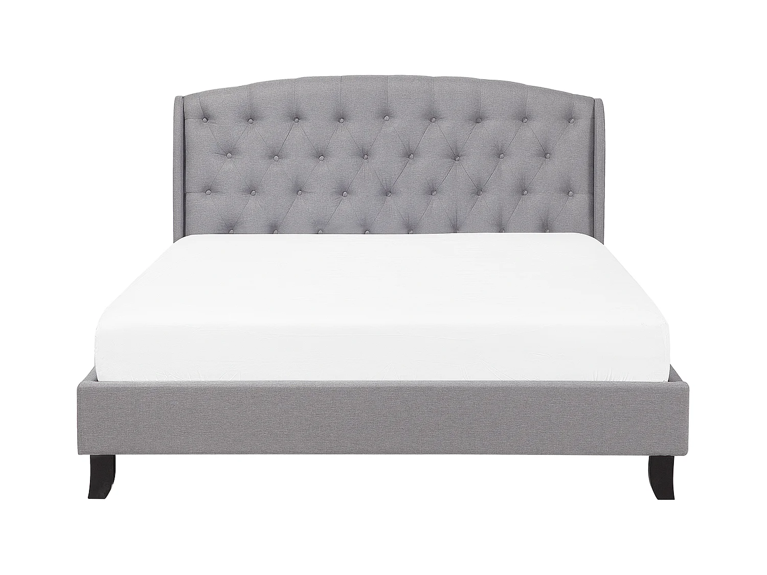 Lit avec sommier Tissu BORDEAUX 140 x 200 cm Gris clair