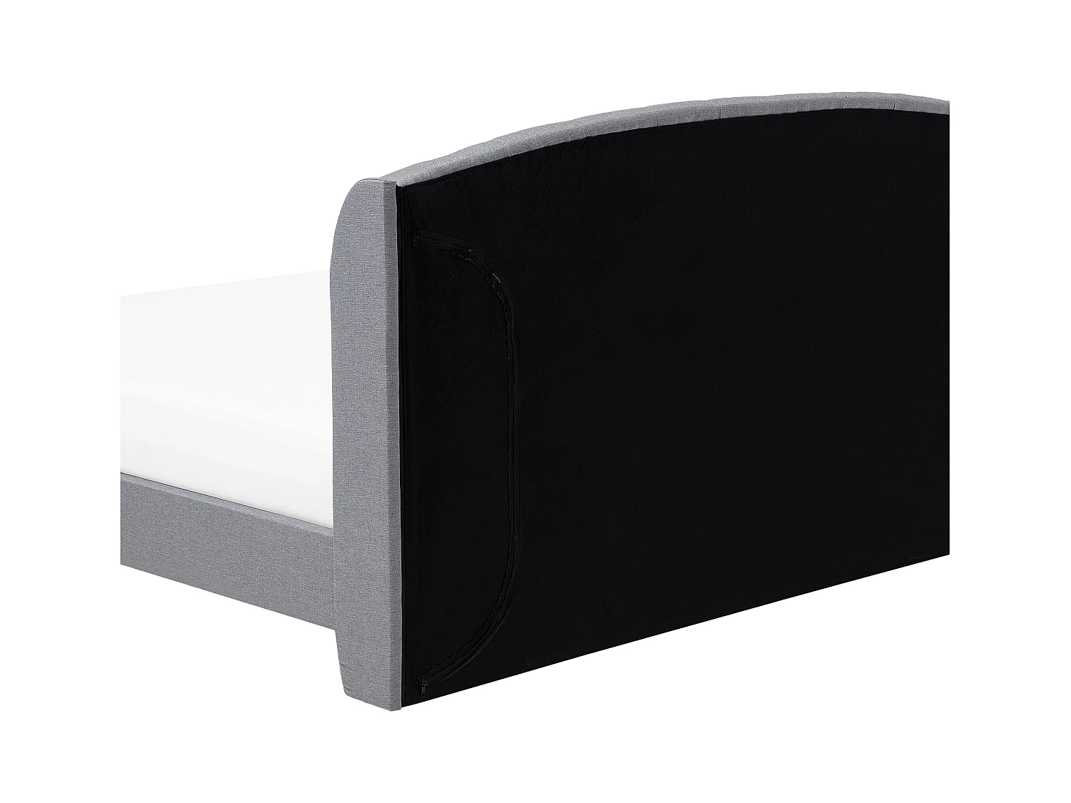 Lit avec sommier Tissu BORDEAUX 140 x 200 cm Gris clair