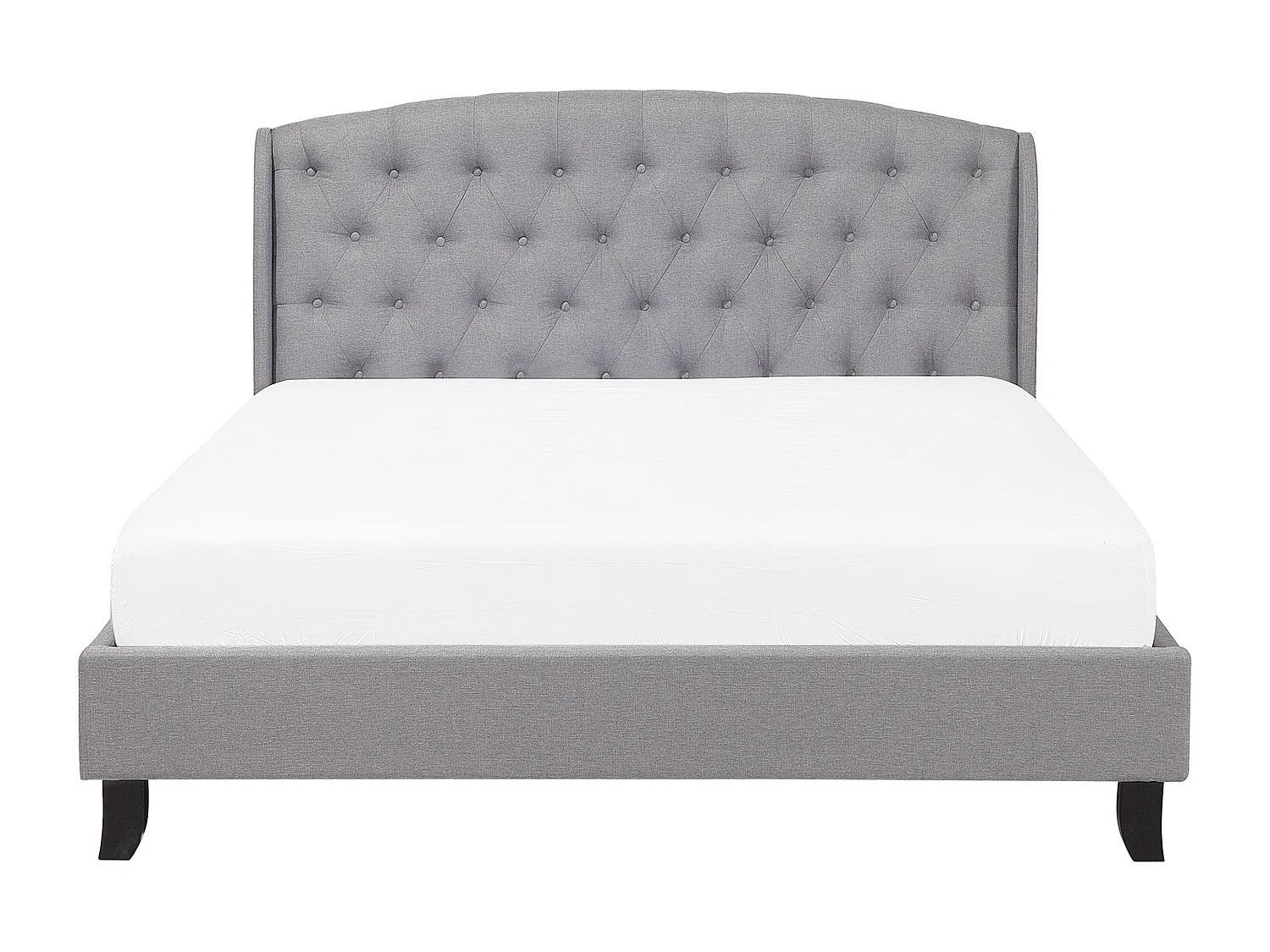 Lit avec sommier Tissu BORDEAUX 140 x 200 cm Gris clair