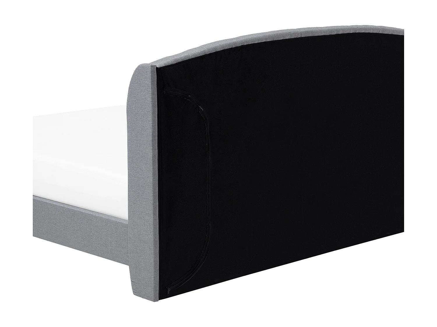 Lit avec sommier Tissu BORDEAUX 140 x 200 cm Gris clair