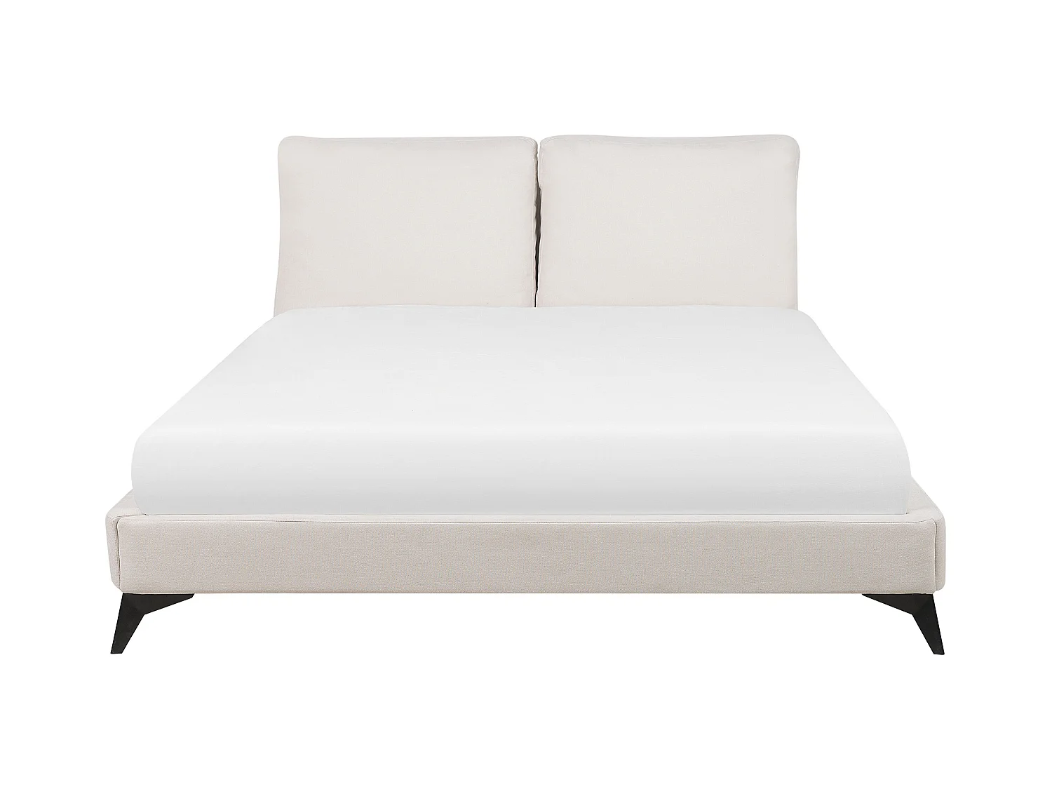 Cama Chenille MELLE 180 x 200 cm Creme claro