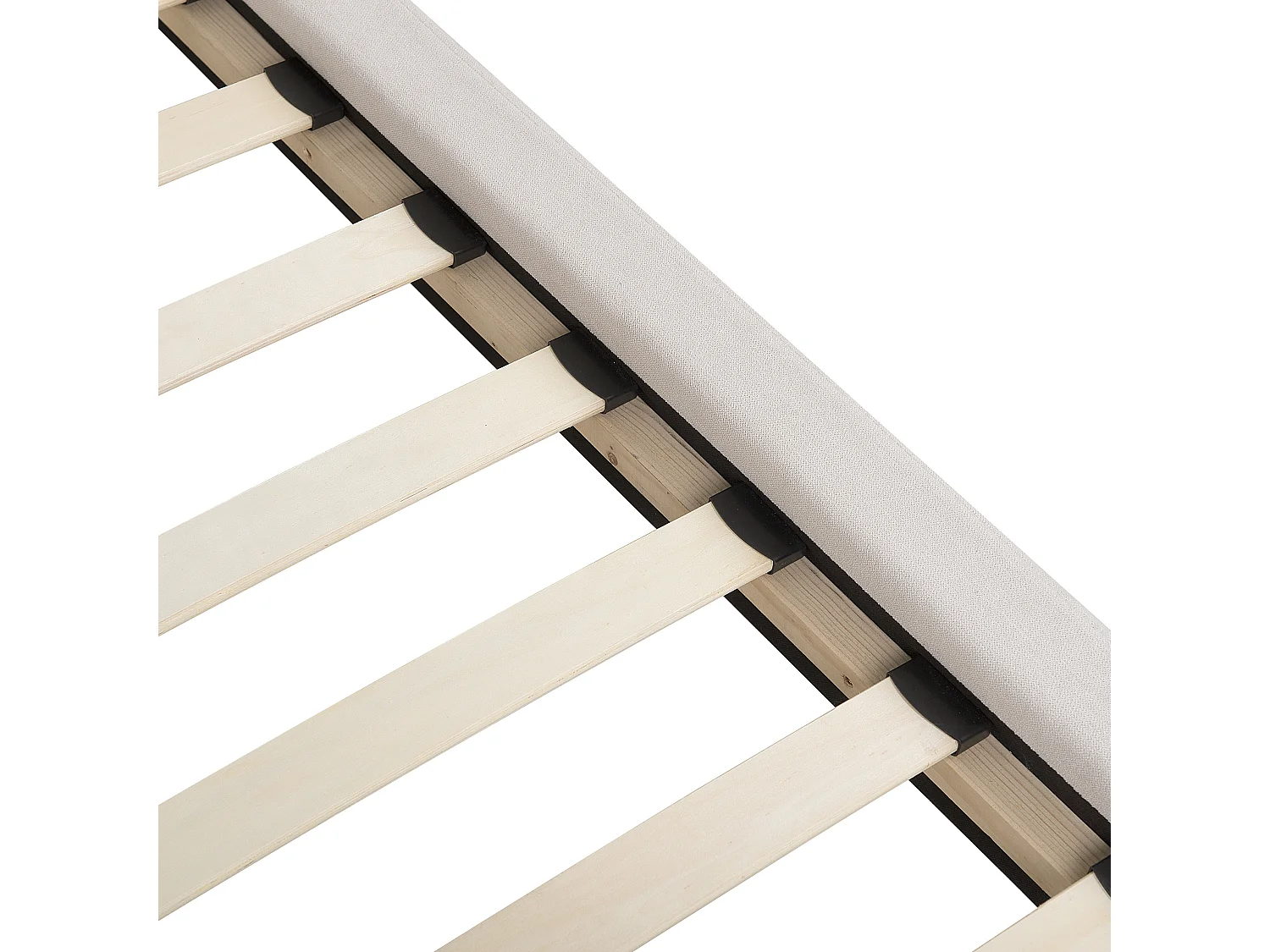 Elegantes Polsterbett in Beige Leinenoptik mit Lattenrost 180 x 200 cm Melle