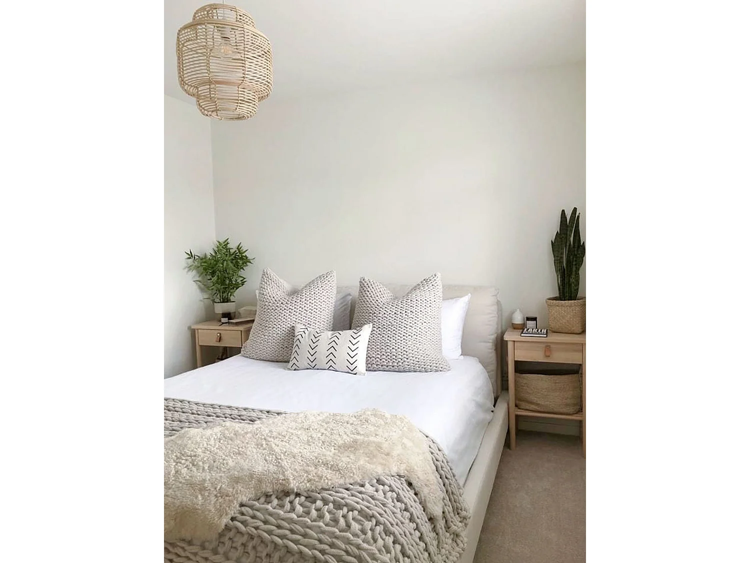 Lit avec sommier Tissu chenille MELLE 180 x 200 cm Beige clair