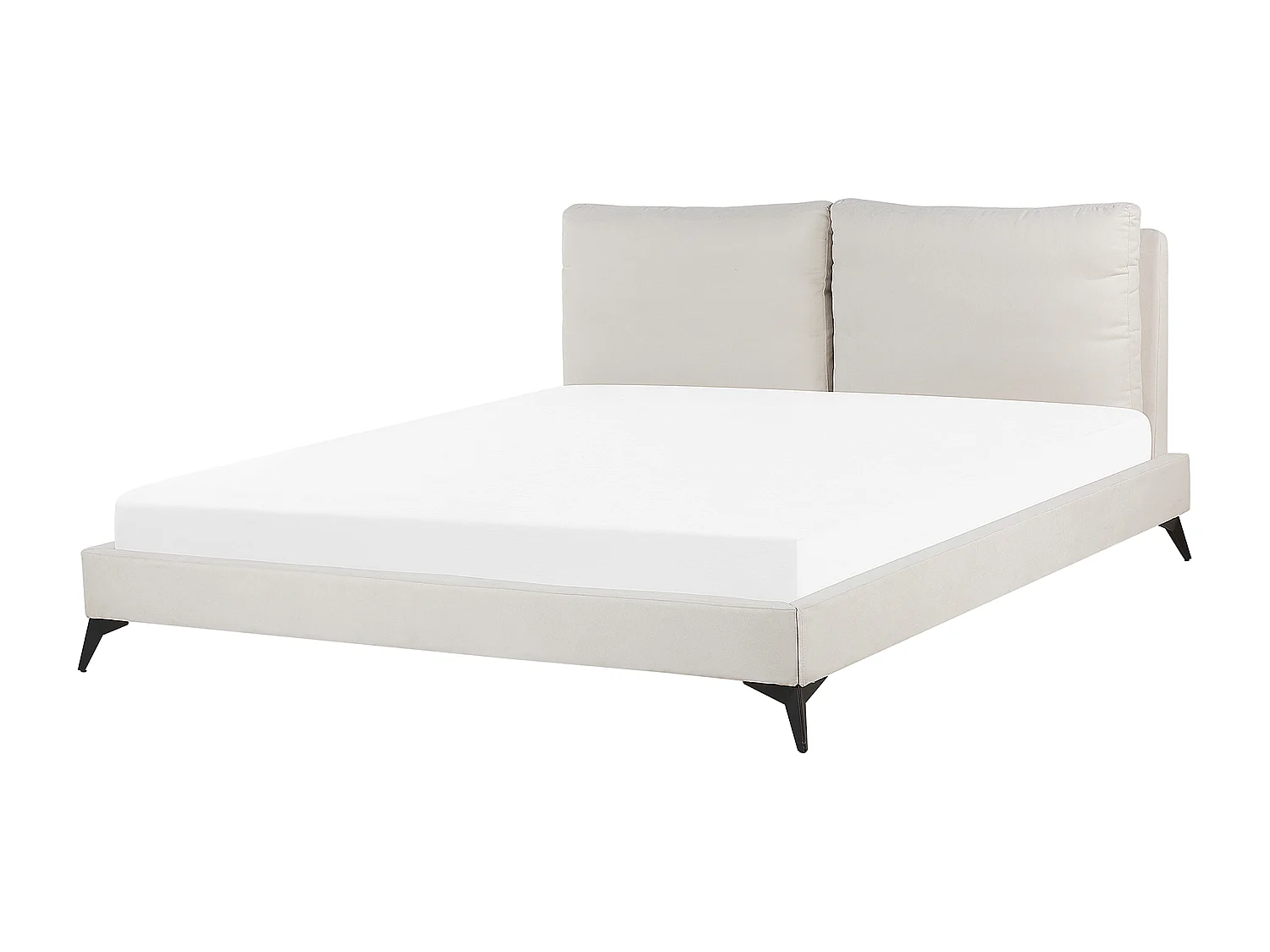 Cama Chenille MELLE 180 x 200 cm Creme claro