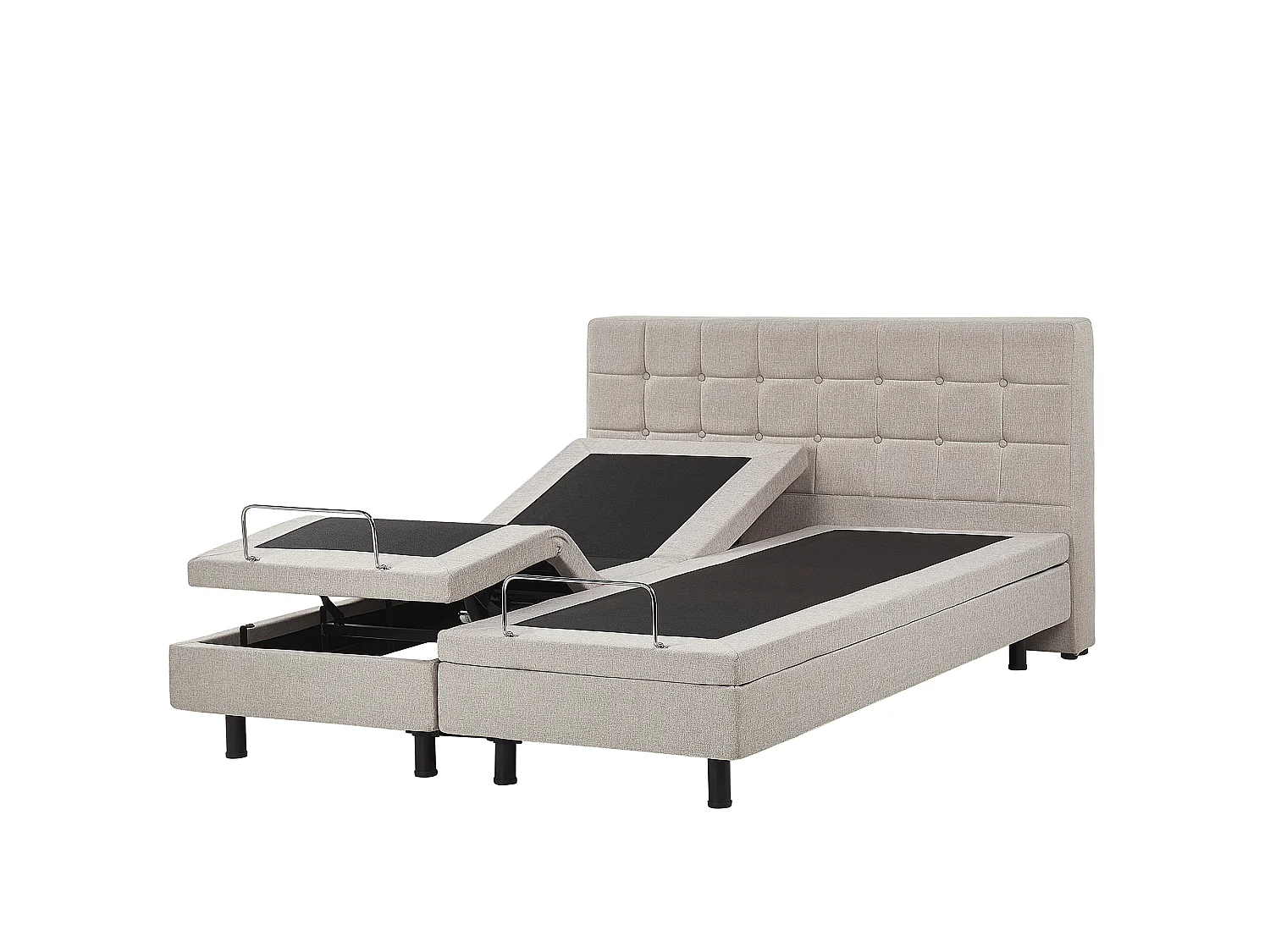 Polsterbett elektrisch verstellbar beige 160x200 cm mit Fernbedienung Duke