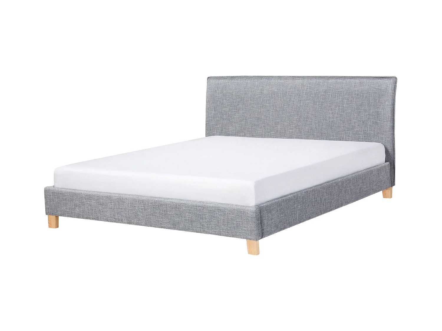 Lit avec sommier Tissu SENNEZ 160 x 200 cm Gris clair