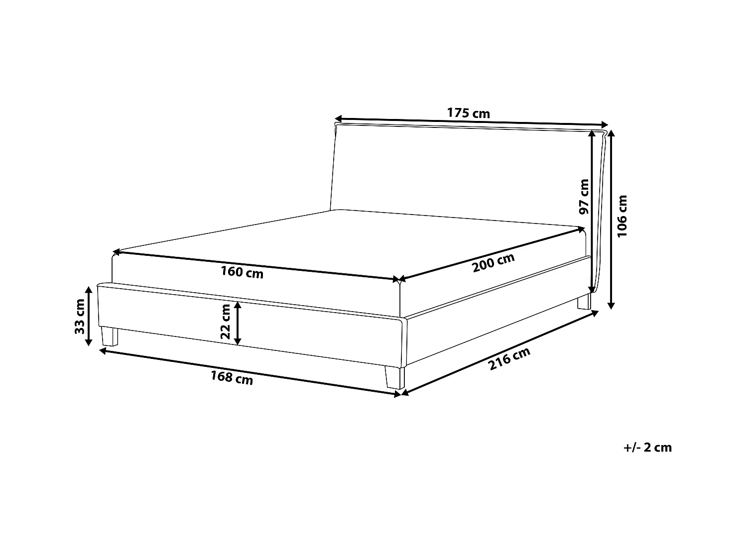 Lit avec sommier Tissu SENNEZ 160 x 200 cm Gris clair