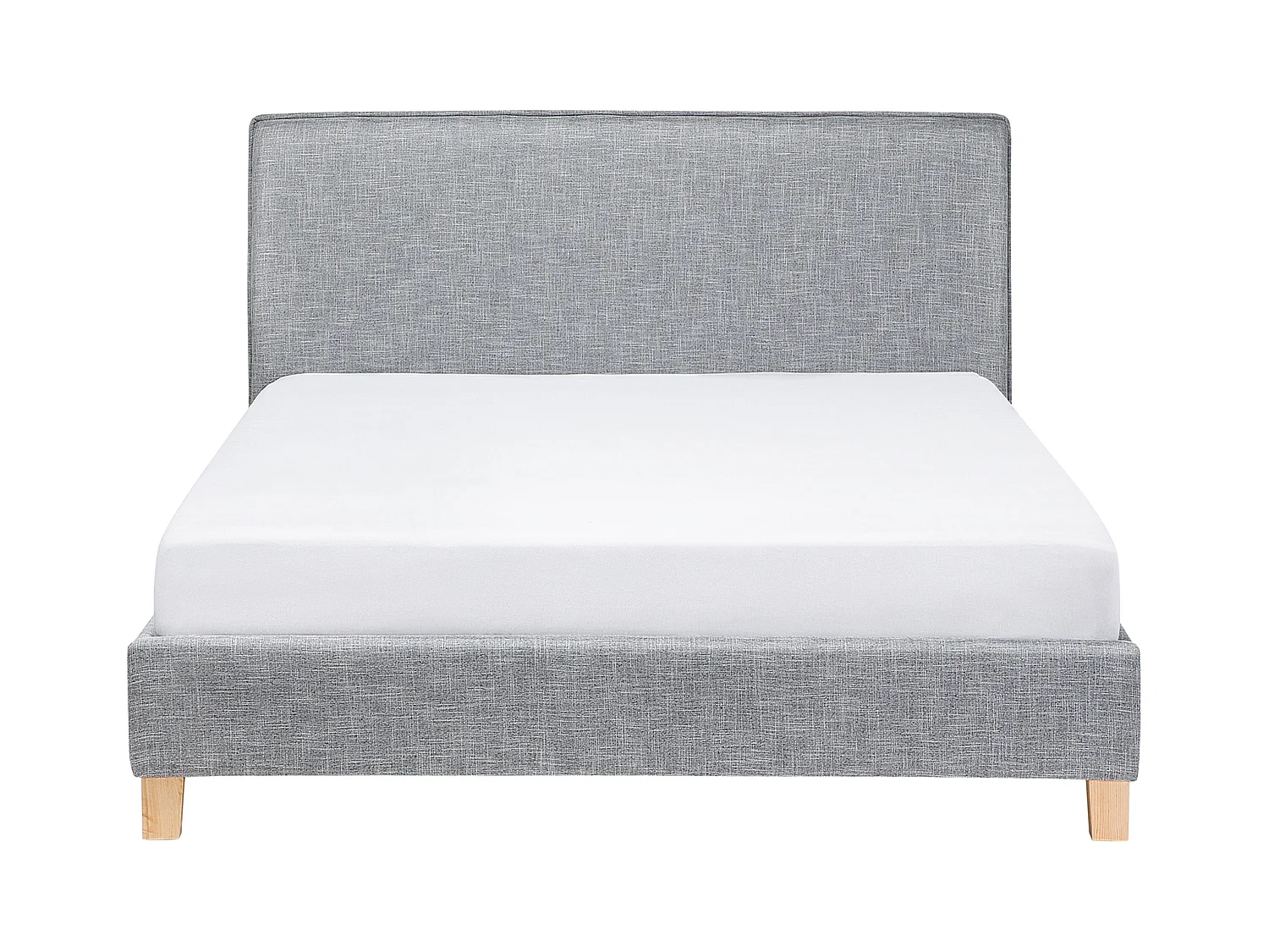 Lit avec sommier Tissu SENNEZ 160 x 200 cm Gris clair