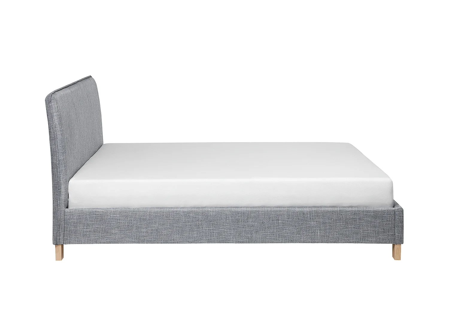 Lit avec sommier Tissu SENNEZ 160 x 200 cm Gris clair