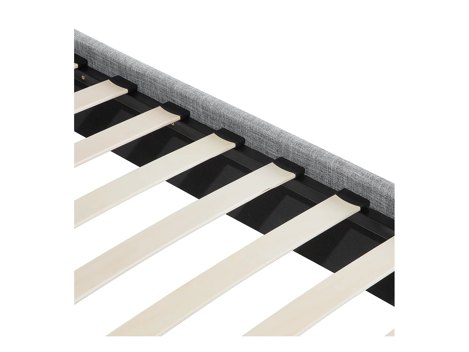 Lit avec sommier Tissu SENNEZ 160 x 200 cm Gris clair