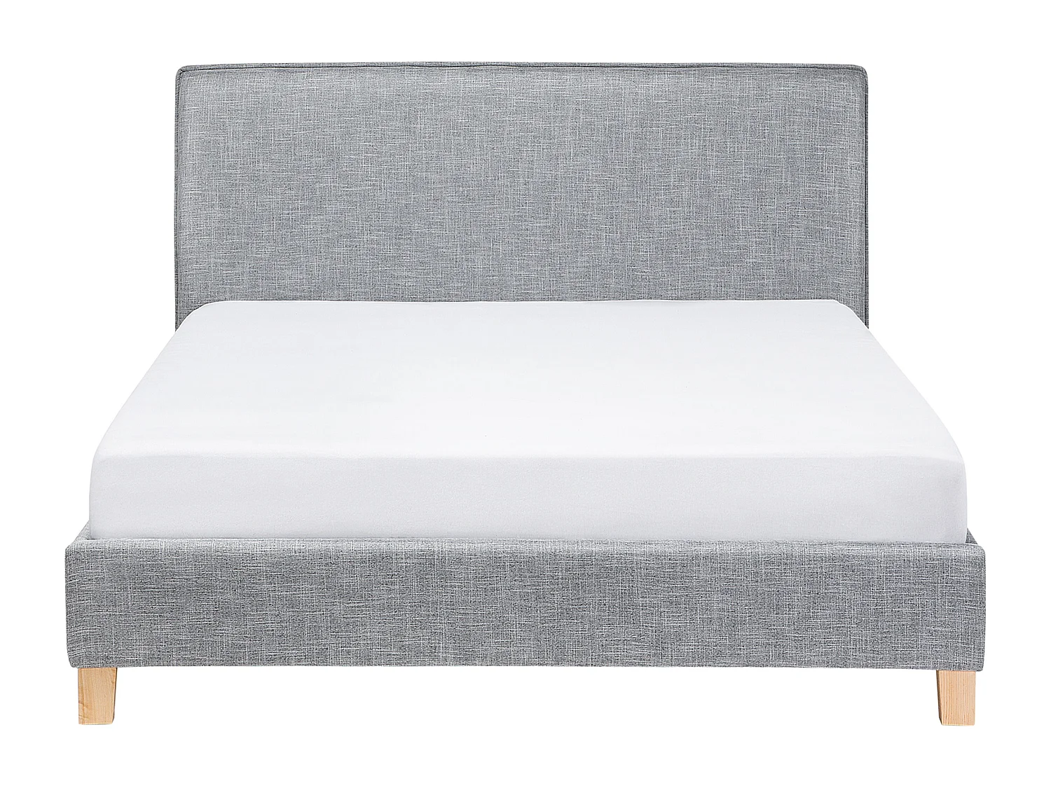 Polsterbett Leinenoptik grau Lattenrost 160 x 200 cm Sennez