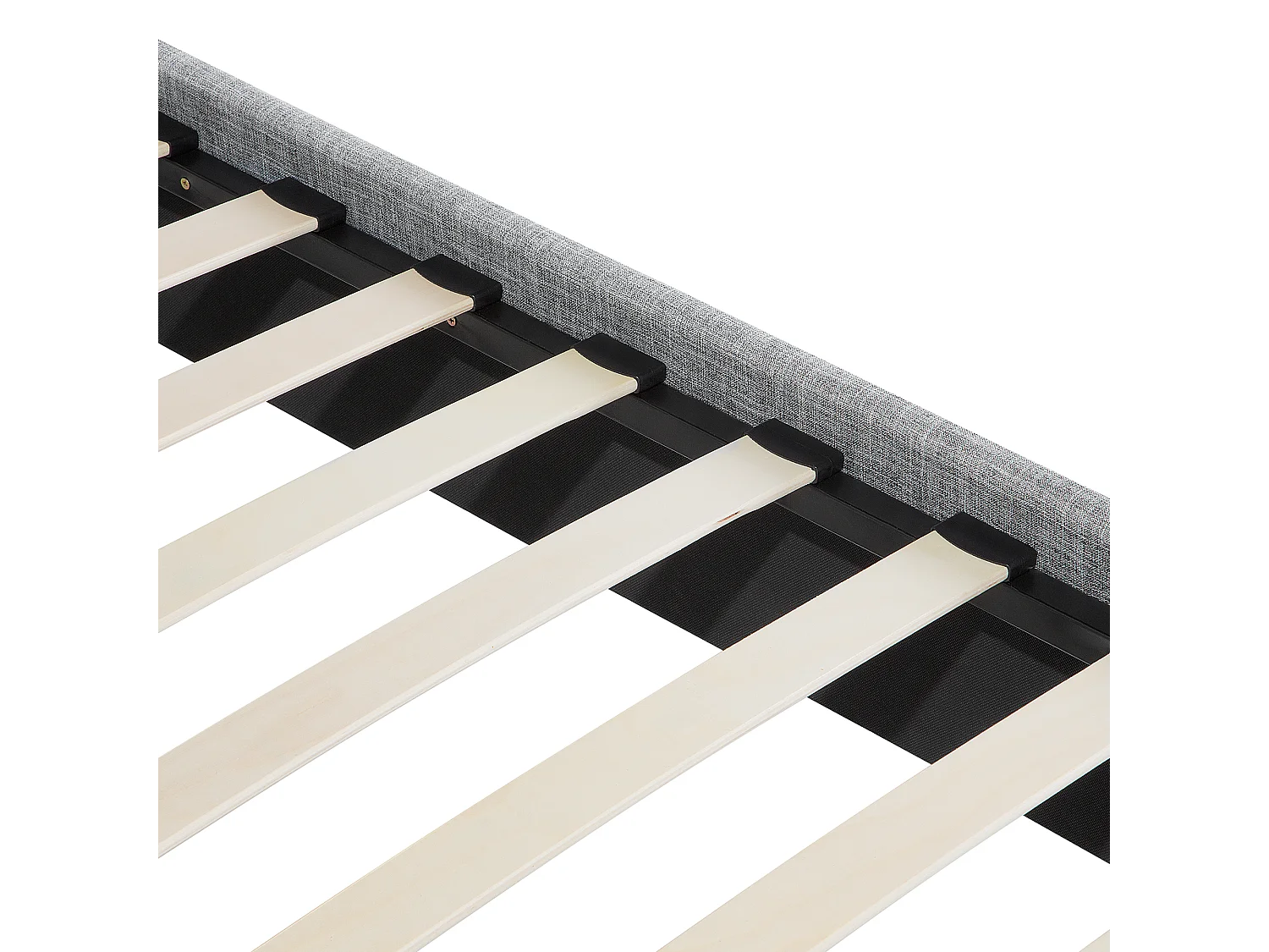 Lit avec sommier Tissu SENNEZ 160 x 200 cm Gris clair