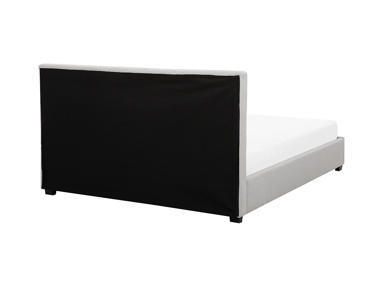 Cama com gavetas de arrumação Tecido ROCHELLE 180 x 200 cm Cinzento claro