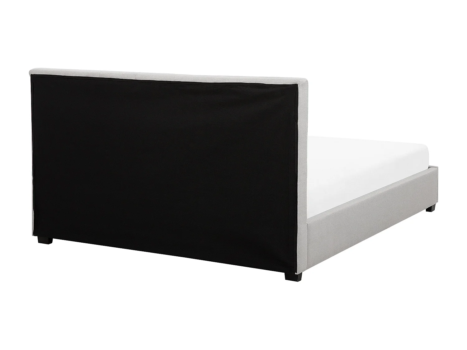 Lit avec tiroirs de rangement Tissu LA ROCHELLE 180 x 200 cm Gris clair