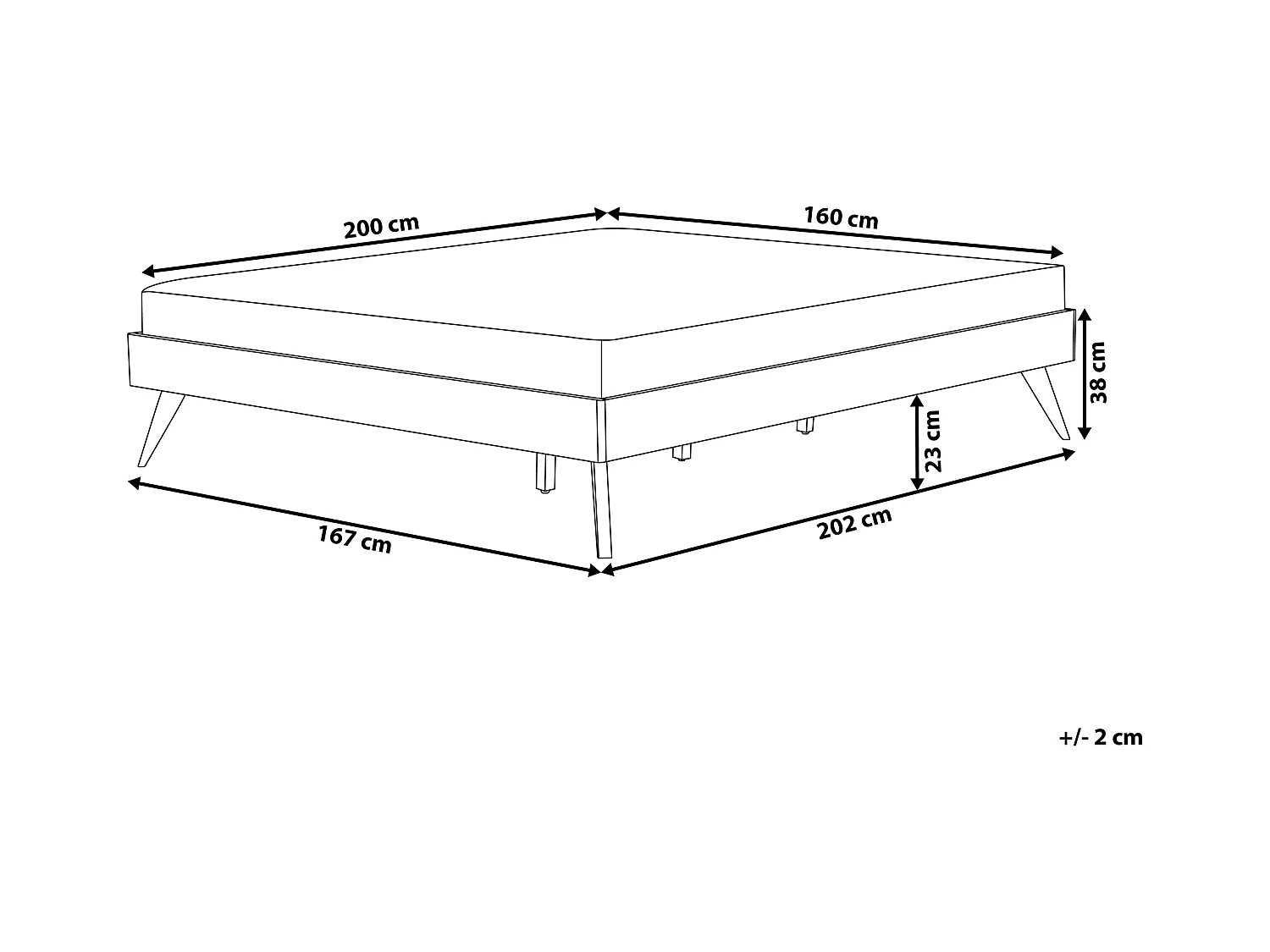 Bed zonder hoofdbord BERRIC 160 x 200 cm Donker essenhout