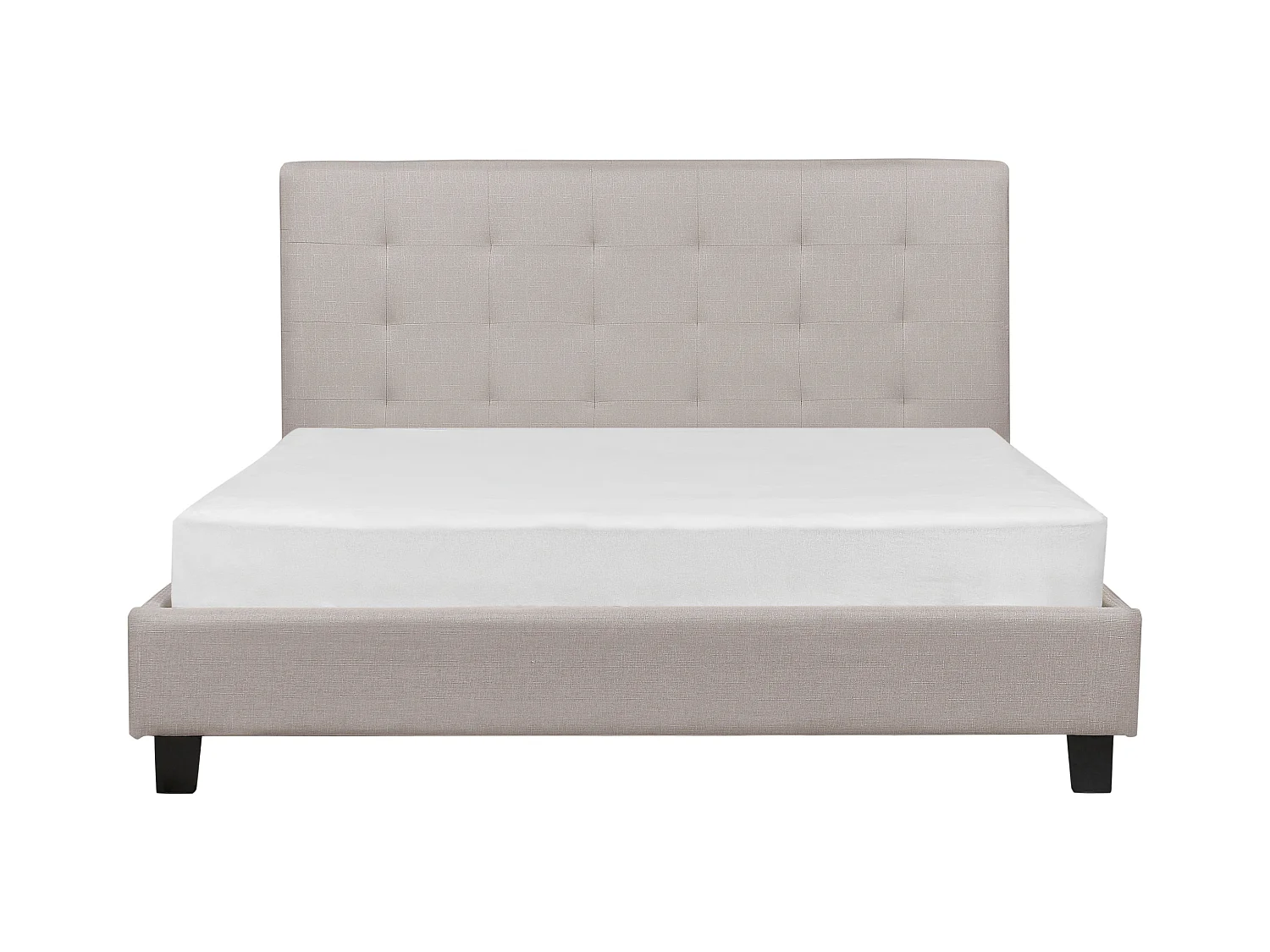 Lit avec sommier Tissu LA ROCHELLE 160 x 200 cm Gris clair