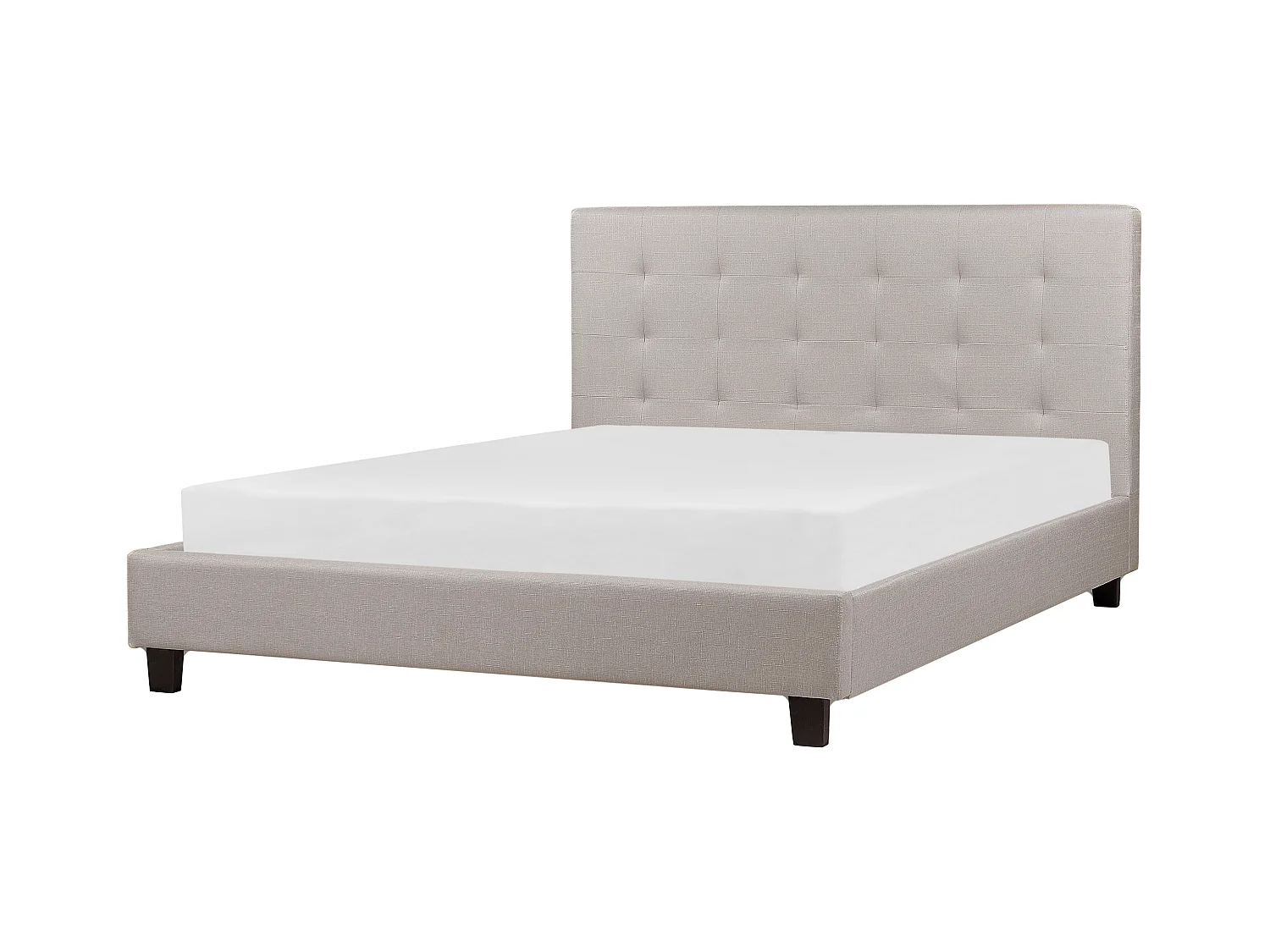 Lit avec sommier Tissu LA ROCHELLE 160 x 200 cm Gris clair