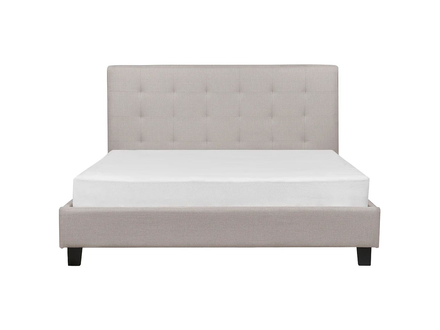 Lit avec sommier Tissu LA ROCHELLE 160 x 200 cm Gris clair