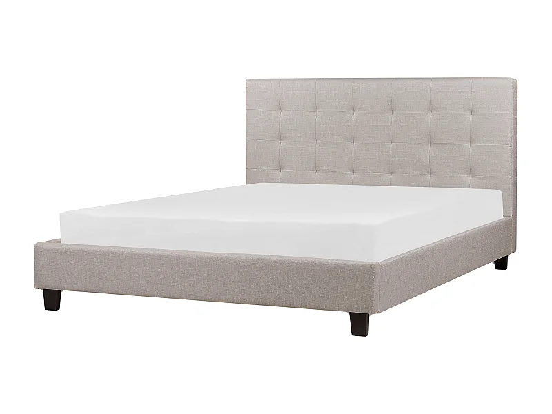 Lit avec sommier Tissu LA ROCHELLE 160 x 200 cm Gris clair
