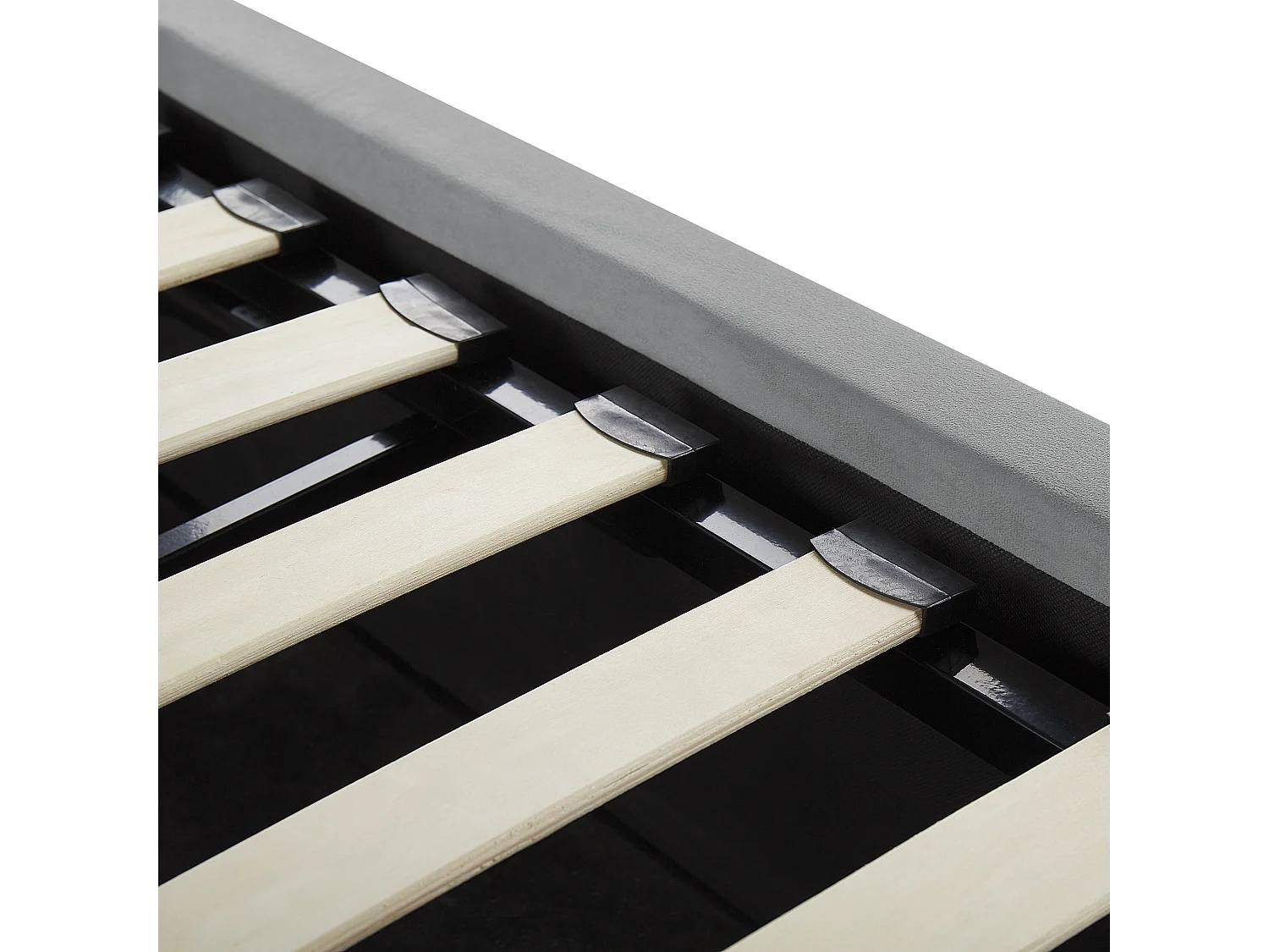 Lit ottoman Velours LORIENT 140 x 200 cm Gris clair