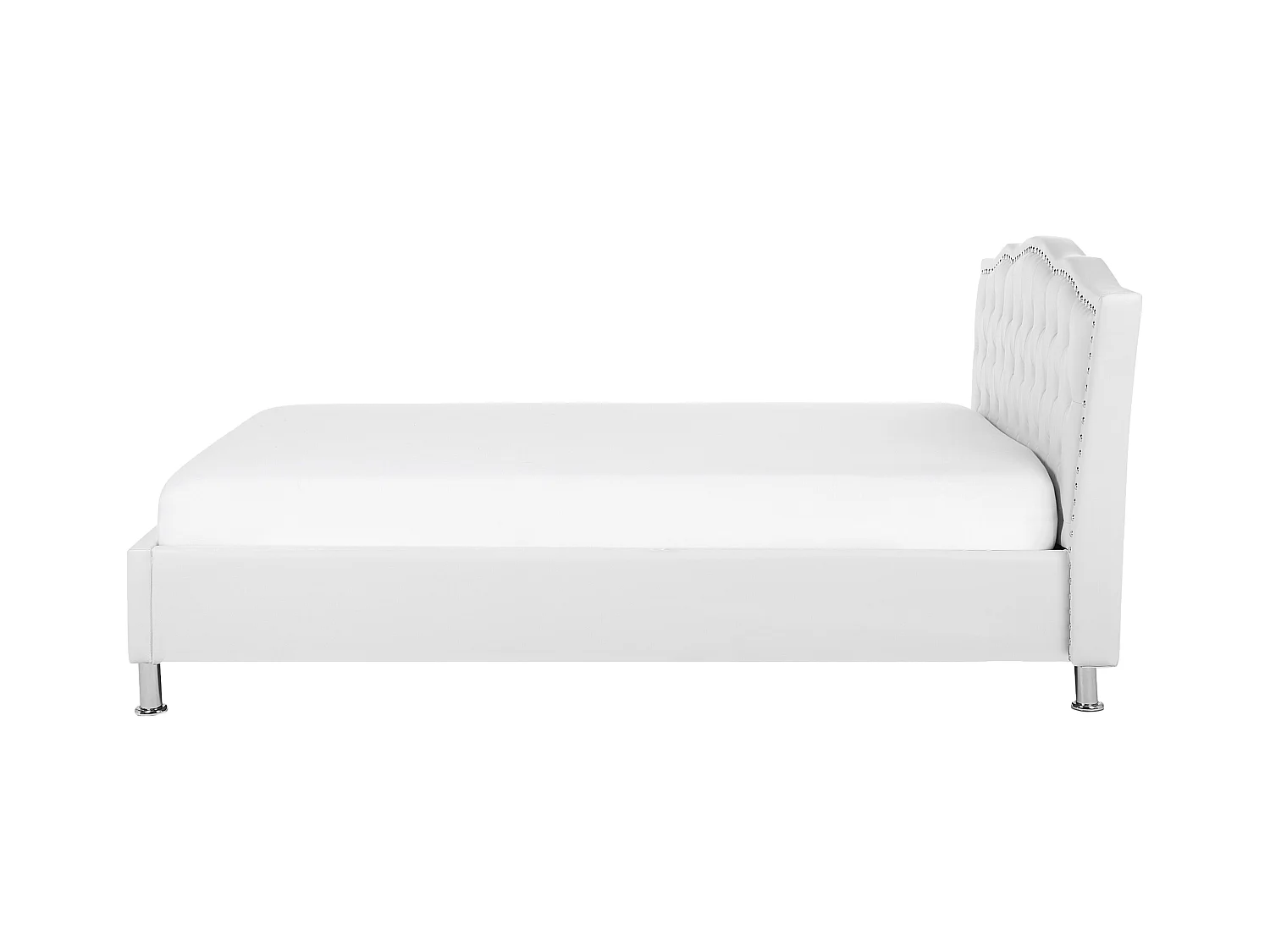 Glamouröses Bett weiß mit Bettkasten Kunstleder hochklappbar 140 x 200 cm Metz