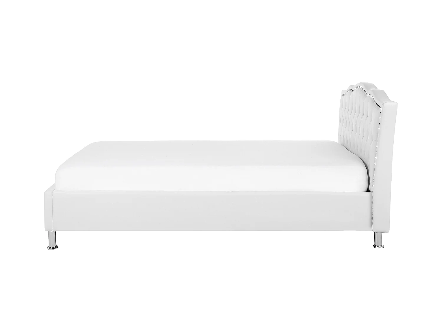 Glamouröses Bett weiß mit Bettkasten Kunstleder hochklappbar 140 x 200 cm Metz