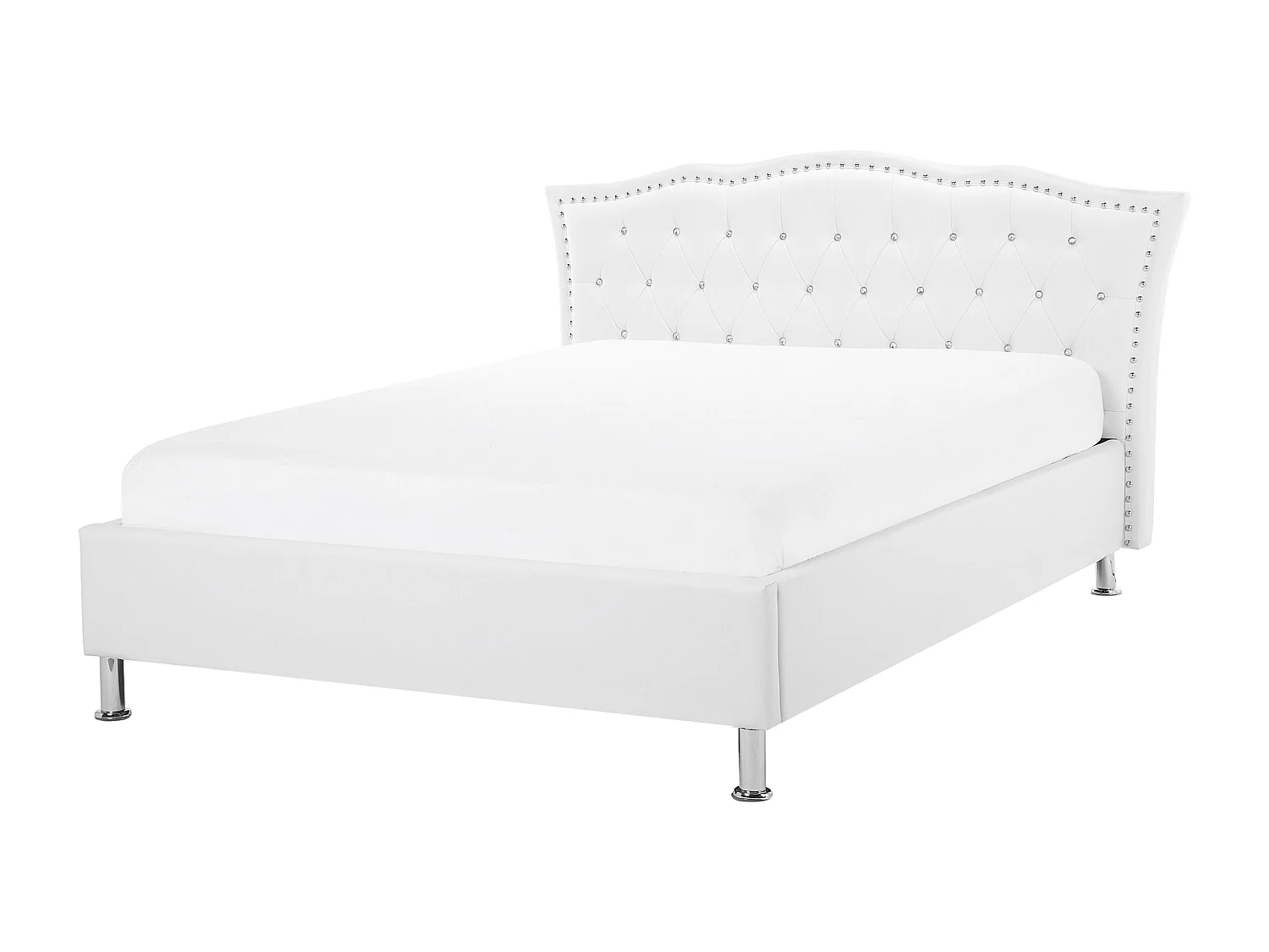 Lit ottoman Cuir PU METZ 140 x 200 cm Blanc