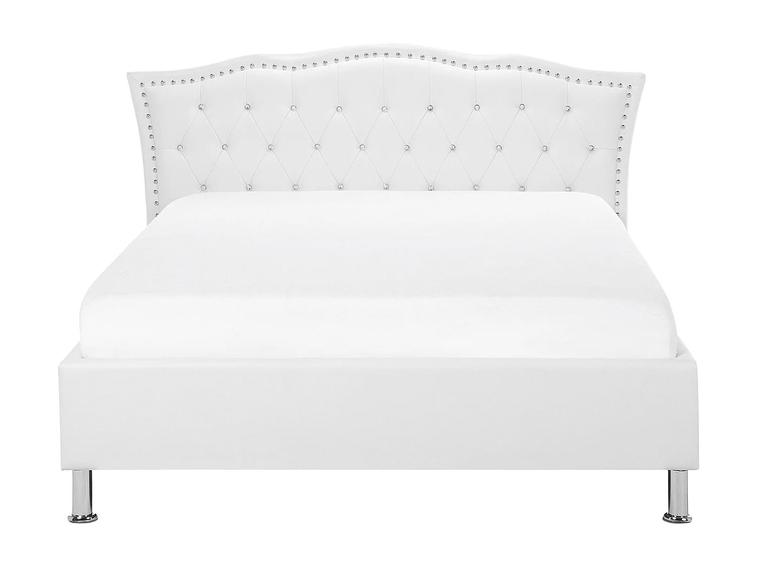 Bed met opbergruimte Kunstleer METZ 140 x 200 cm Wit