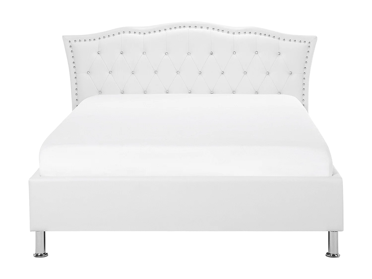 Lit ottoman Cuir PU METZ 140 x 200 cm Blanc