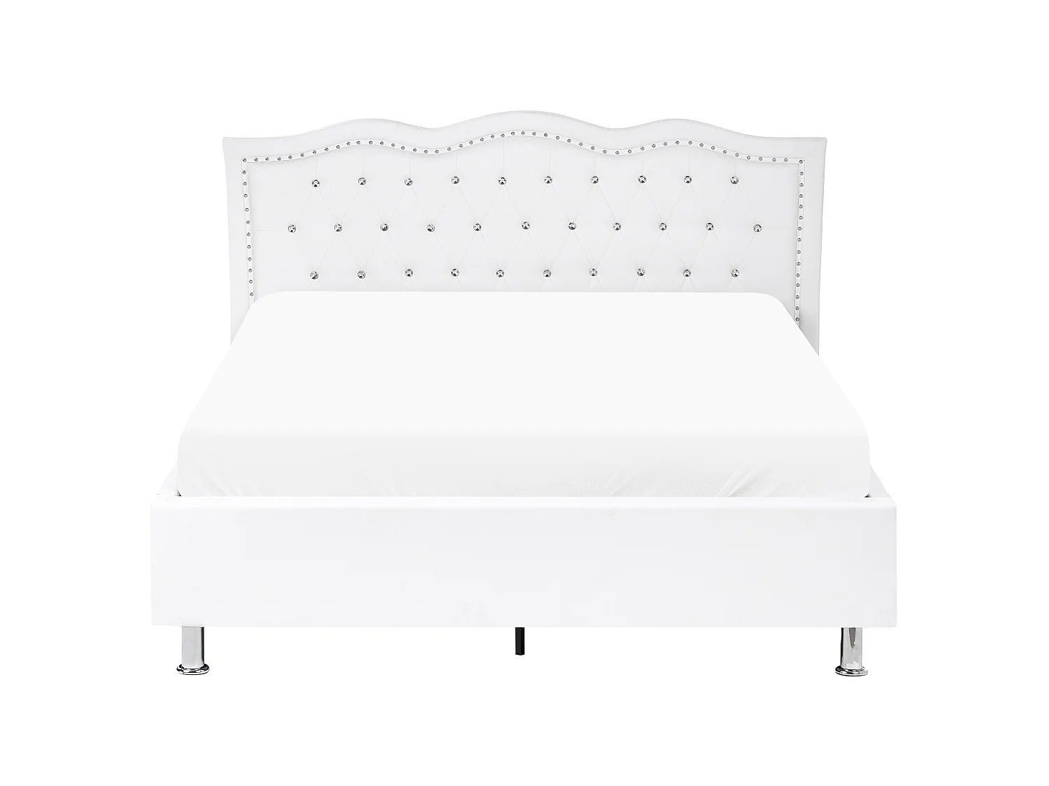 Bed met opbergruimte Kunstleer METZ 140 x 200 cm Wit